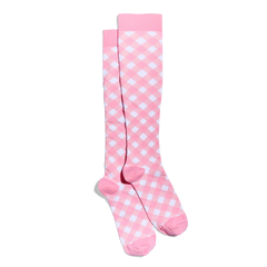 PINK GINGHAM COMPRESSION SOCKS