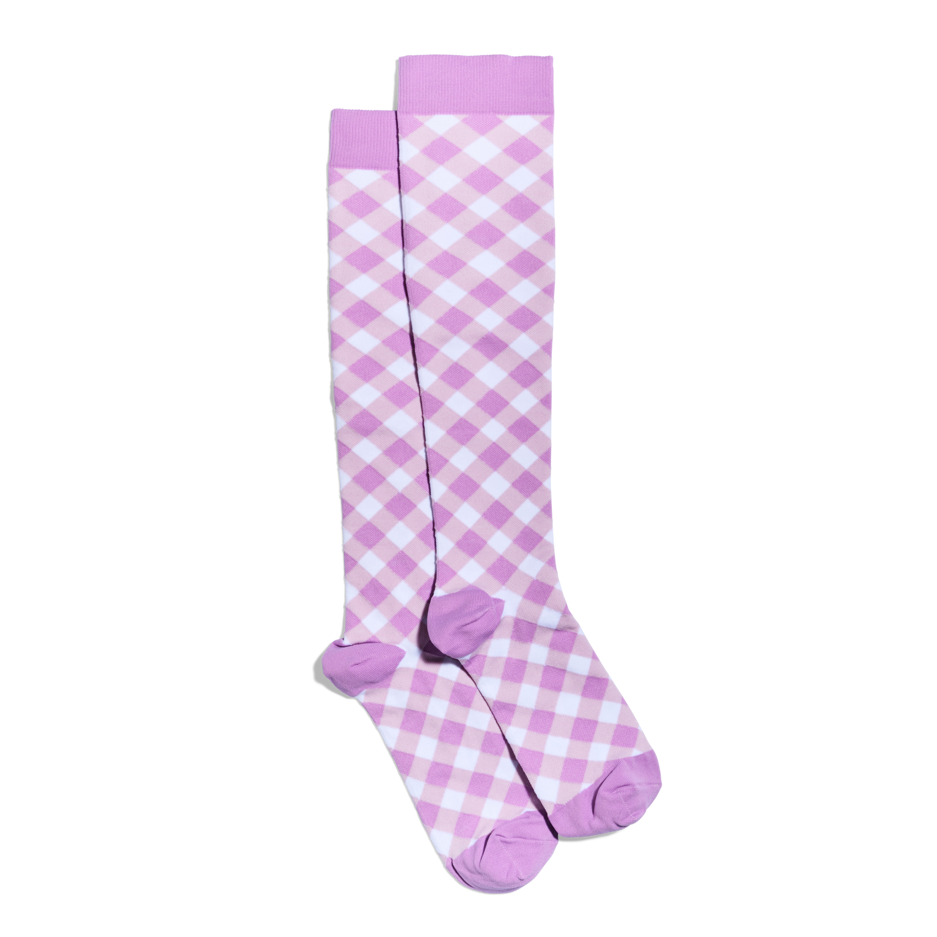 LILAC GINGHAM COMPRESSION SOCKS