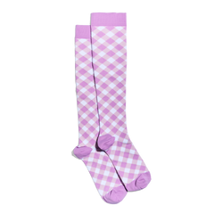 LILAC GINGHAM COMPRESSION SOCKS