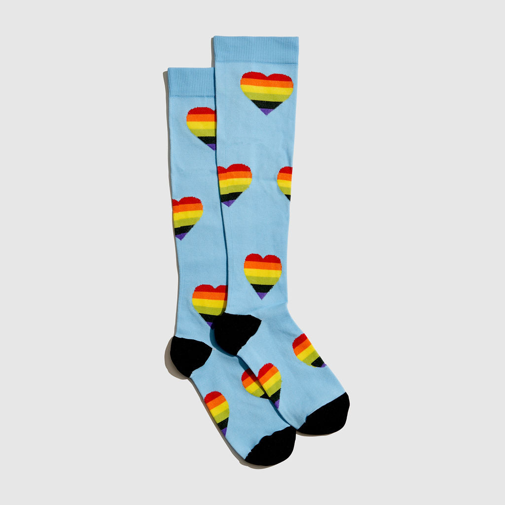BLUE RAINBOW COMPRESSION SOCKS