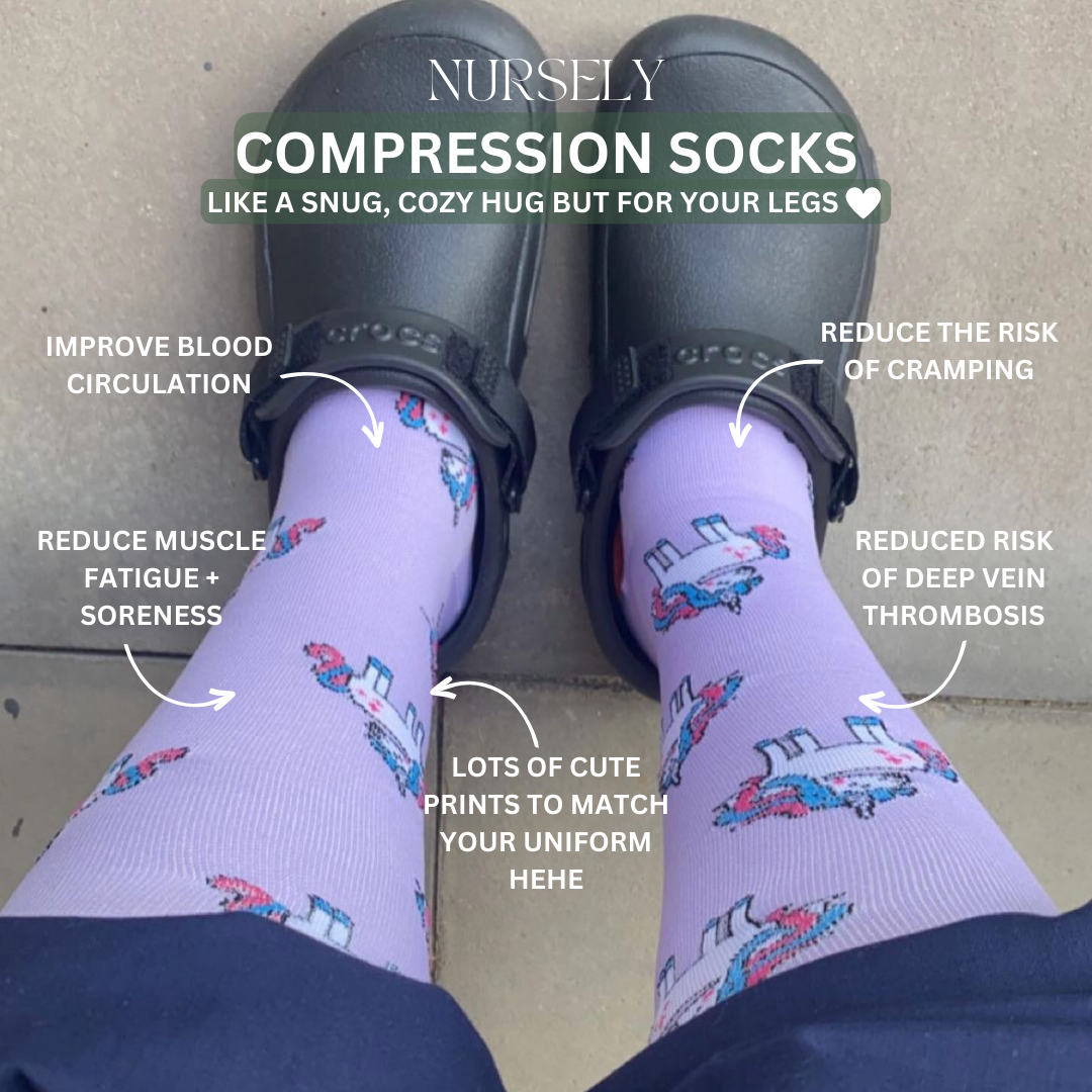 Nurse Compression Socks Unicorn Graduated Compression Socks